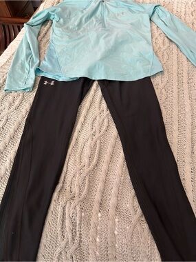 Under Armour Women’s Black Athletic Leggings and Top
